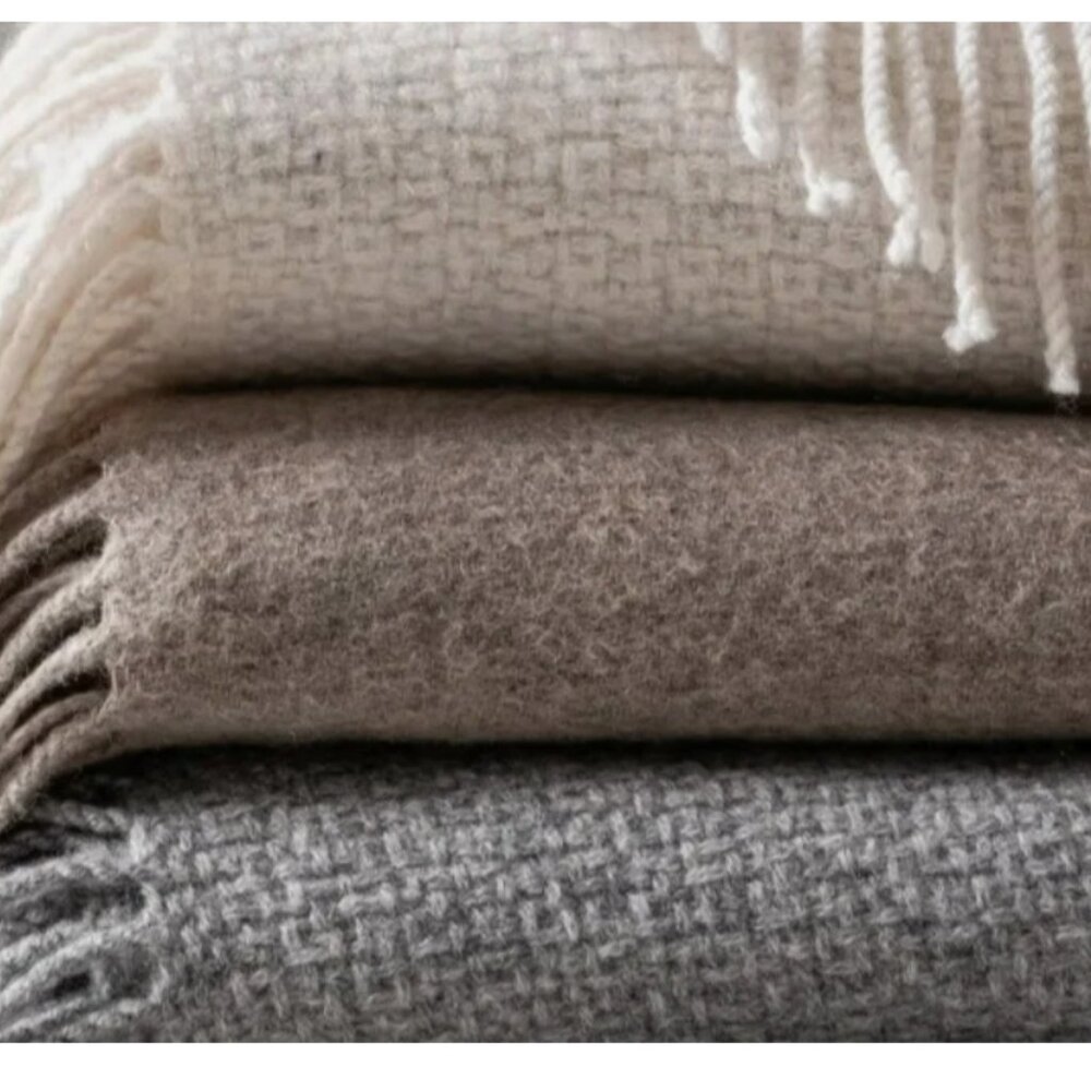 Dawson Forte 100% Cashmere Woven Throw Gray - Picture 5 of 5